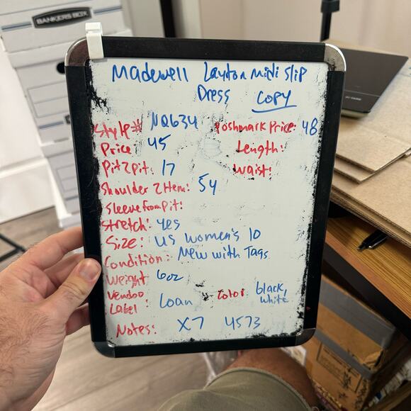 Madewell The Layton Midi Slip Squiggle Print Stretchy Dress US Women's 10 New - Picture 7 of 7